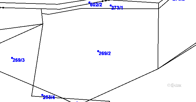 Parcela st. 269/2 v KÚ Malá Lečice, Katastrální mapa