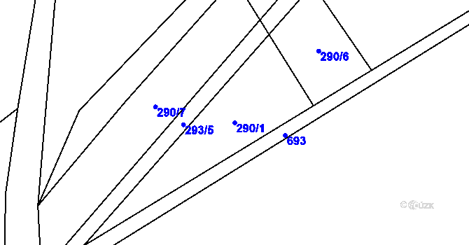 Parcela st. 290/1 v KÚ Malá Lečice, Katastrální mapa