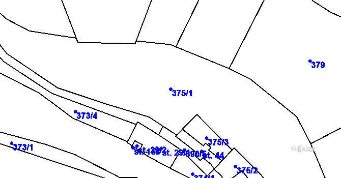 Parcela st. 375/1 v KÚ Malá Lečice, Katastrální mapa