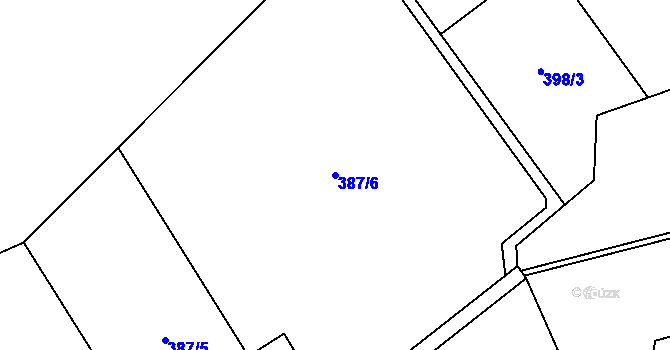 Parcela st. 387/6 v KÚ Malá Lečice, Katastrální mapa