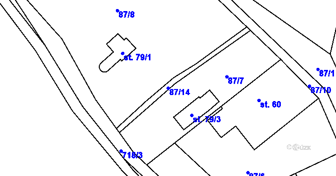 Parcela st. 87/14 v KÚ Malá Lečice, Katastrální mapa