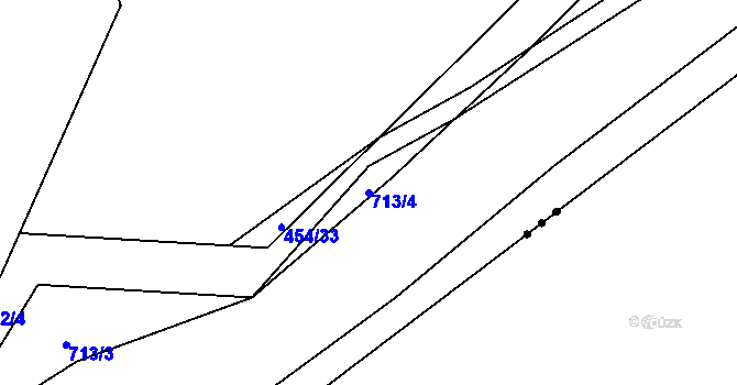 Parcela st. 713/4 v KÚ Malá Lečice, Katastrální mapa