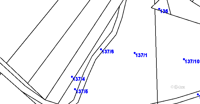 Parcela st. 137/6 v KÚ Malá Lhota, Katastrální mapa