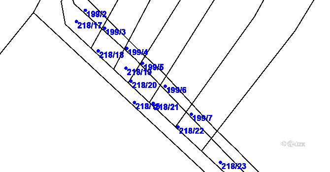 Parcela st. 199/6 v KÚ Malá Lhota, Katastrální mapa