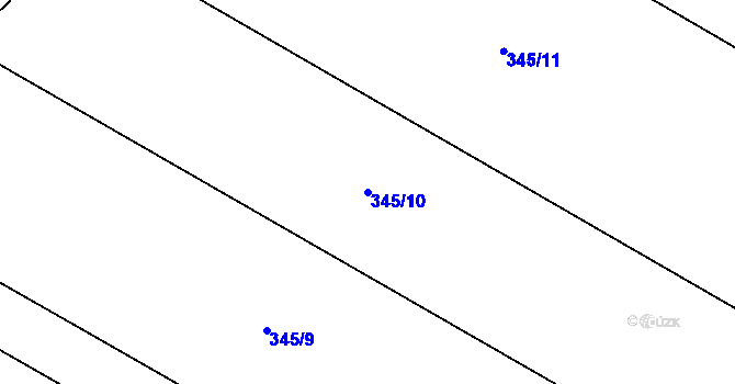 Parcela st. 345/10 v KÚ Malá Lhota, Katastrální mapa