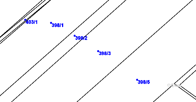 Parcela st. 398/3 v KÚ Malá Lhota, Katastrální mapa
