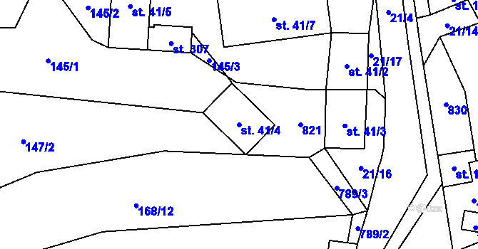 Parcela st. 41/4 v KÚ Malá Lhota u Valašského Meziříčí, Katastrální mapa