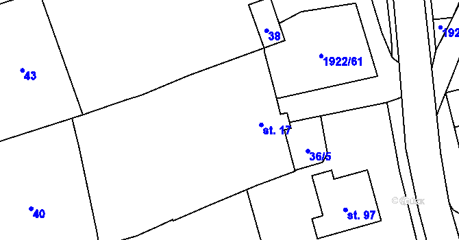 Parcela st. 17 v KÚ Malá Losenice, Katastrální mapa