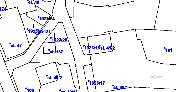 Parcela st. 49/2 v KÚ Malá Losenice, Katastrální mapa