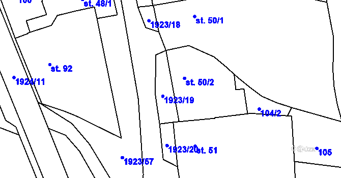 Parcela st. 50/2 v KÚ Malá Losenice, Katastrální mapa