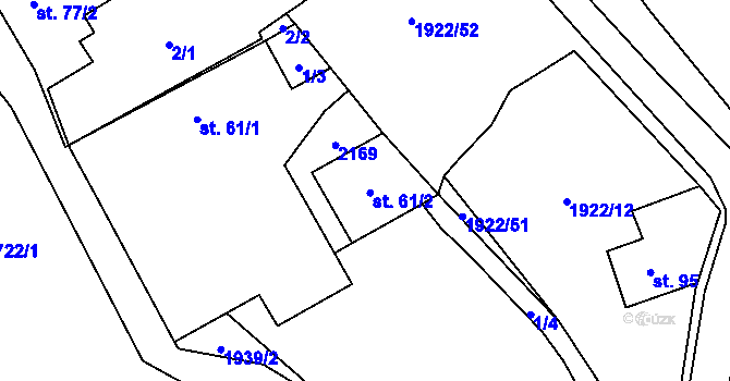 Parcela st. 61/2 v KÚ Malá Losenice, Katastrální mapa
