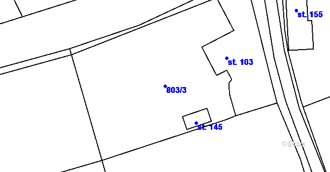 Parcela st. 803/3 v KÚ Malá Losenice, Katastrální mapa