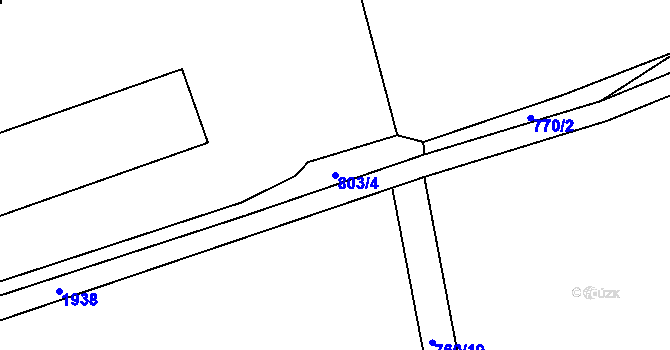Parcela st. 803/4 v KÚ Malá Losenice, Katastrální mapa