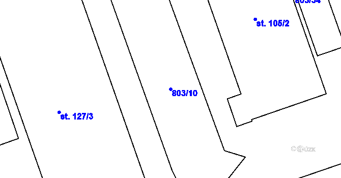 Parcela st. 803/10 v KÚ Malá Losenice, Katastrální mapa