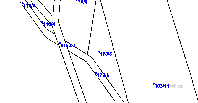 Parcela st. 178/3 v KÚ Malá Morava, Katastrální mapa