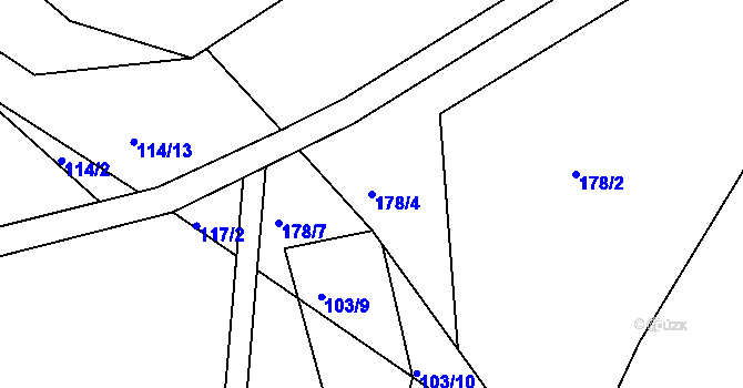 Parcela st. 178/4 v KÚ Malá Morava, Katastrální mapa