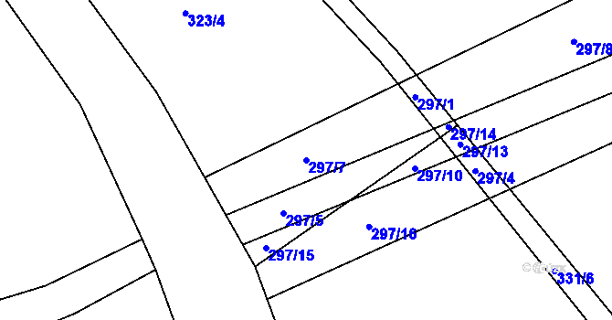 Parcela st. 297/7 v KÚ Malá Morava, Katastrální mapa