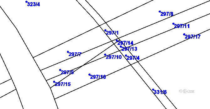 Parcela st. 297/10 v KÚ Malá Morava, Katastrální mapa