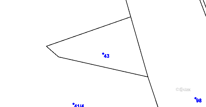 Parcela st. 43 v KÚ Sklené u Malé Moravy, Katastrální mapa