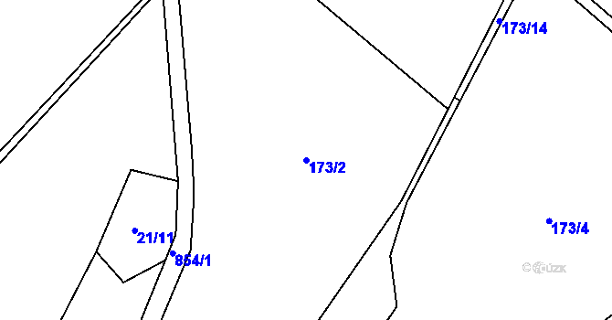 Parcela st. 173/2 v KÚ Sklené u Malé Moravy, Katastrální mapa