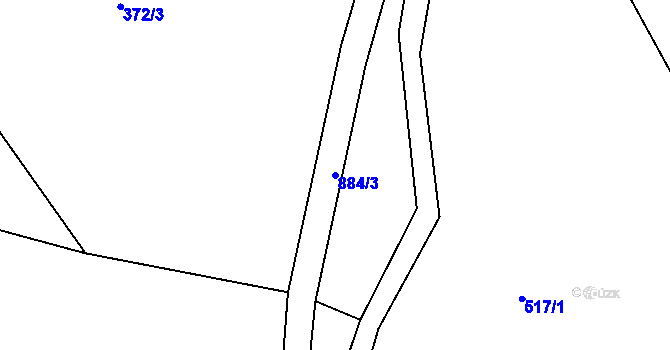 Parcela st. 884/3 v KÚ Sklené u Malé Moravy, Katastrální mapa