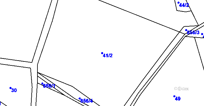 Parcela st. 41/2 v KÚ Sklené u Malé Moravy, Katastrální mapa
