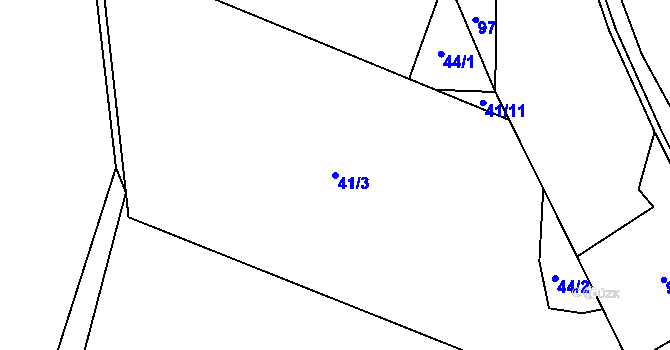 Parcela st. 41/3 v KÚ Sklené u Malé Moravy, Katastrální mapa