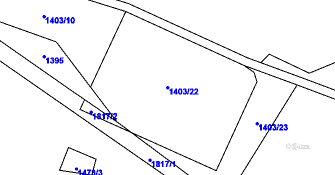 Parcela st. 1403/22 v KÚ Vojtíškov, Katastrální mapa