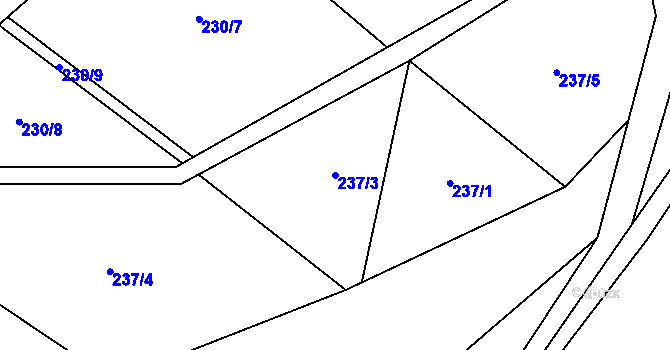Parcela st. 237/3 v KÚ Vojtíškov, Katastrální mapa
