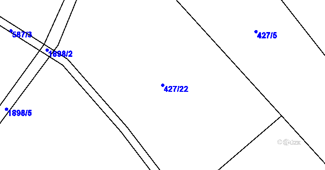 Parcela st. 427/22 v KÚ Vojtíškov, Katastrální mapa