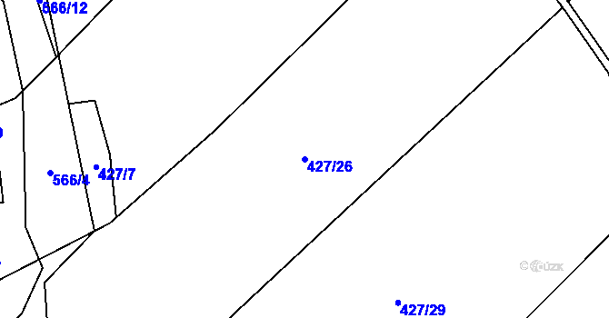 Parcela st. 427/26 v KÚ Vojtíškov, Katastrální mapa