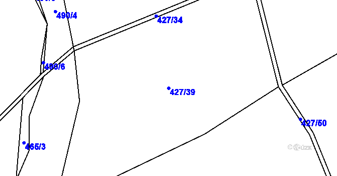 Parcela st. 427/39 v KÚ Vojtíškov, Katastrální mapa