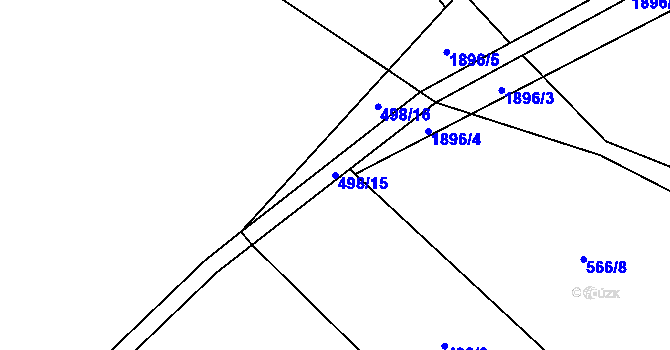 Parcela st. 498/15 v KÚ Vojtíškov, Katastrální mapa