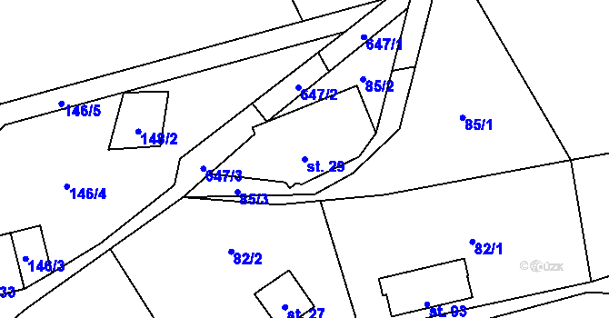 Parcela st. 29 v KÚ Vysoká u Malé Moravy, Katastrální mapa