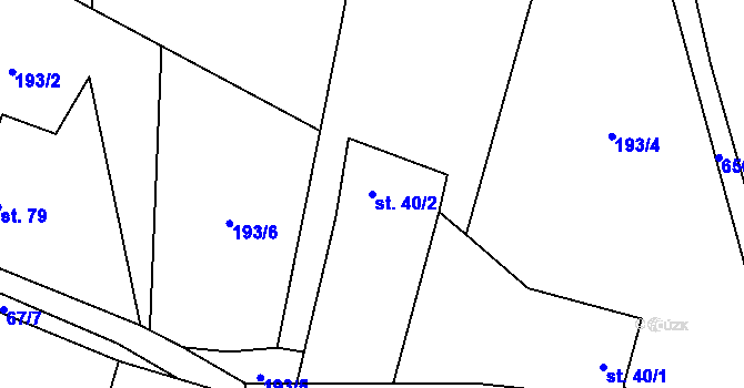 Parcela st. 40/2 v KÚ Vysoká u Malé Moravy, Katastrální mapa
