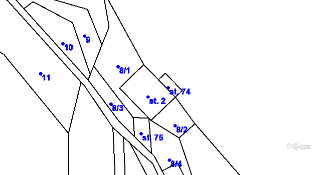 Parcela st. 74 v KÚ Vysoká u Malé Moravy, Katastrální mapa