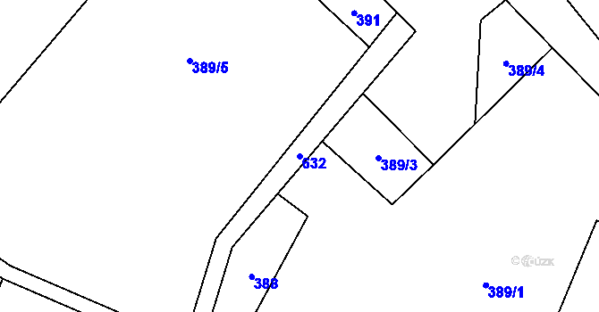 Parcela st. 632 v KÚ Vysoká u Malé Moravy, Katastrální mapa