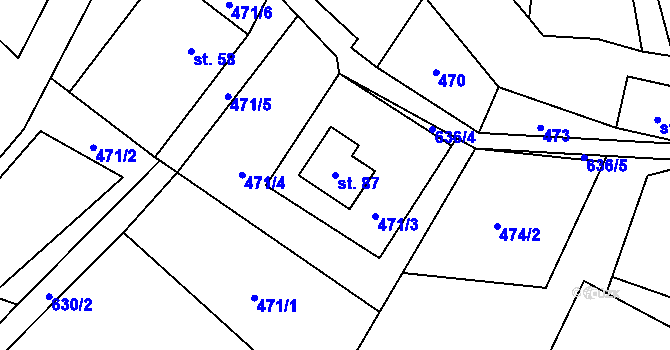 Parcela st. 87 v KÚ Vysoká u Malé Moravy, Katastrální mapa