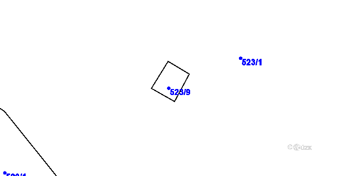 Parcela st. 523/9 v KÚ Vysoká u Malé Moravy, Katastrální mapa
