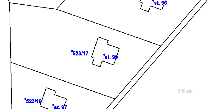 Parcela st. 99 v KÚ Vysoká u Malé Moravy, Katastrální mapa
