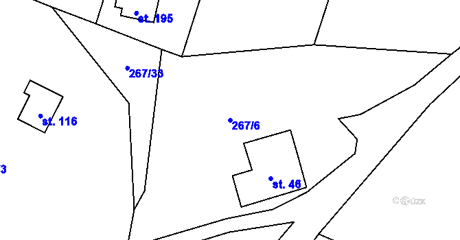 Parcela st. 267/6 v KÚ Karlov pod Pradědem, Katastrální mapa