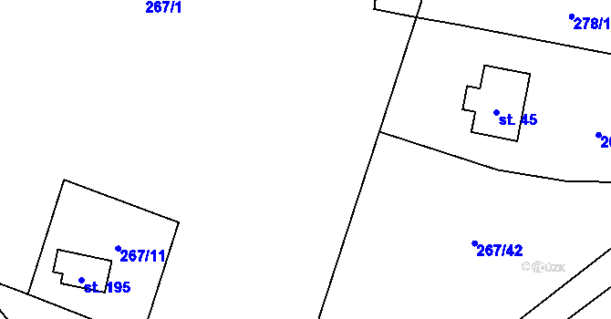 Parcela st. 267/9 v KÚ Karlov pod Pradědem, Katastrální mapa