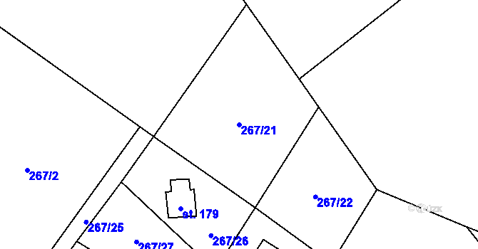 Parcela st. 267/21 v KÚ Karlov pod Pradědem, Katastrální mapa