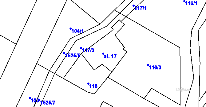 Parcela st. 17 v KÚ Malá Morávka, Katastrální mapa