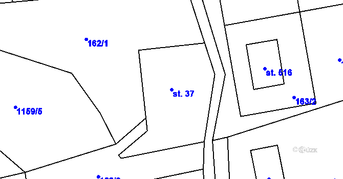 Parcela st. 37 v KÚ Malá Morávka, Katastrální mapa