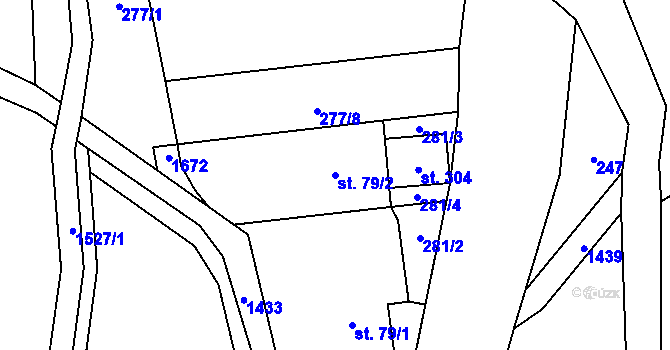 Parcela st. 79/2 v KÚ Malá Morávka, Katastrální mapa