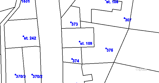 Parcela st. 109 v KÚ Malá Morávka, Katastrální mapa