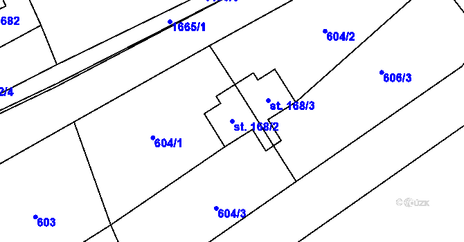 Parcela st. 168/2 v KÚ Malá Morávka, Katastrální mapa