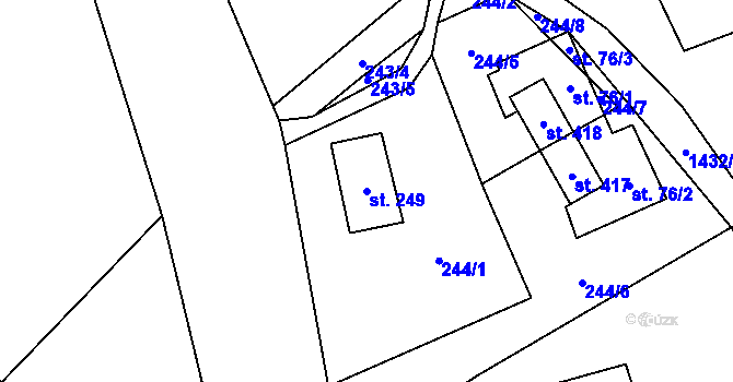 Parcela st. 249 v KÚ Malá Morávka, Katastrální mapa