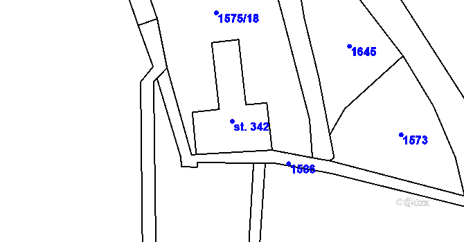 Parcela st. 342 v KÚ Malá Morávka, Katastrální mapa
